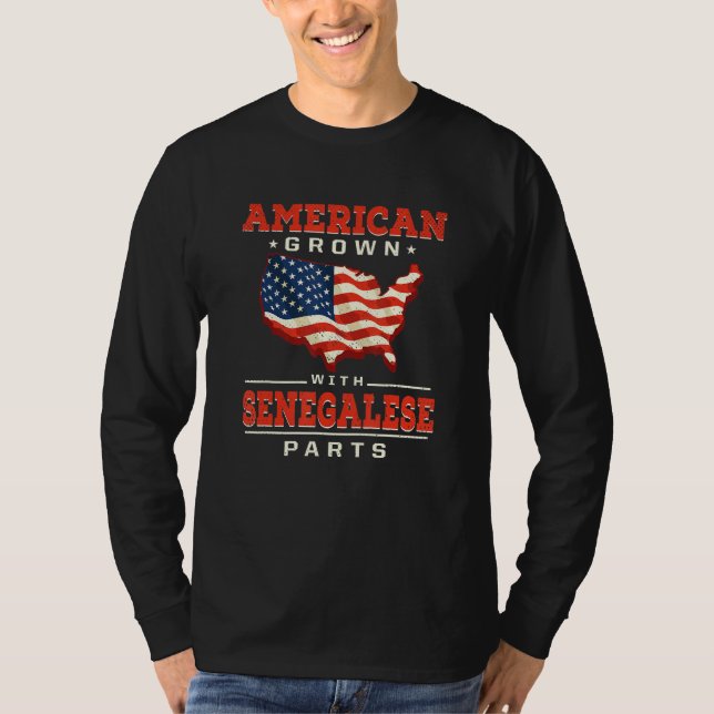 American Grown with Senegalese Parts Patriotic Sen T Shirt (Framsida)