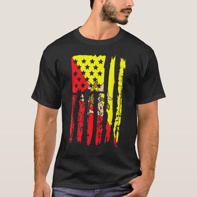 American Grown with Sicilian Roots  Sicily Malta 1 T Shirt (Framsida)