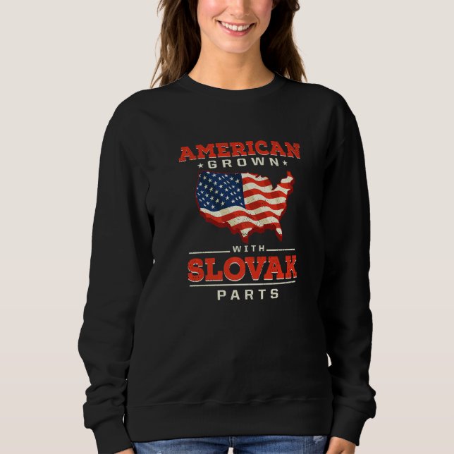 American Grown with Slovak Parts Patriotic Slovaki T Shirt (Framsida)