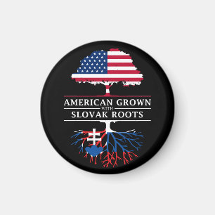 American Grown with Slovakia Roots Slovakia Design Magnet