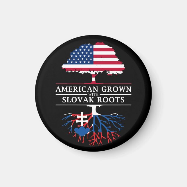 American Grown with Slovakia Roots Slovakia Design Magnet (Framsidan)