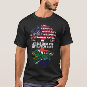 American Grown with South African Roots USA flagga T Shirt