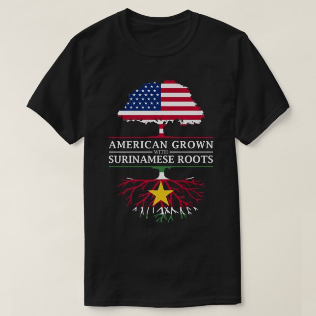 American Grown with Surinamese Roots  Suriname  T Shirt (Design framsida)