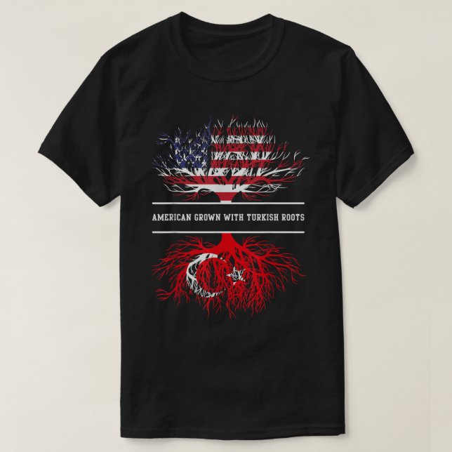 American Grown With Turkish Roots  Turkey Tee  (Design framsida)