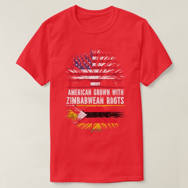 American Grown with Zimbabwean Roots USA Flag Zimb T Shirt (Design framsida)