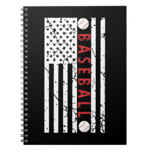 American Grunge Flagga Baseball Fläkt Älskare Anteckningsbok