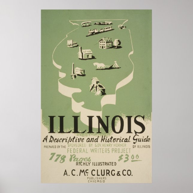 American Guide Series Volume on Illinois. Poster (Framsidan)