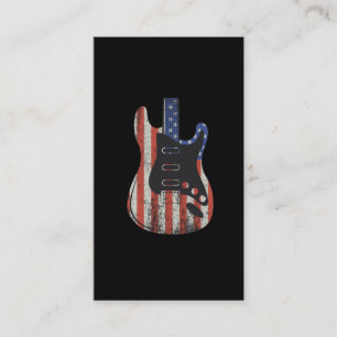 American Guitar Player US Flagga Music Älskare Visitkort