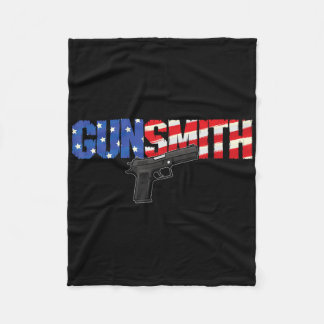 American Gunsmith Patriot Usa Flag Retro Style Gun Fleecefilt
