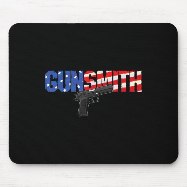 American Gunsmith Patriot Usa Flag Retro Style Gun Musmatta (Framsidan)