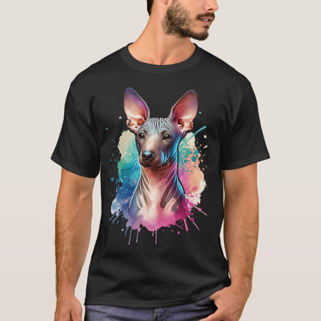 American Hairless Terrier Hund T Shirt (Framsida)