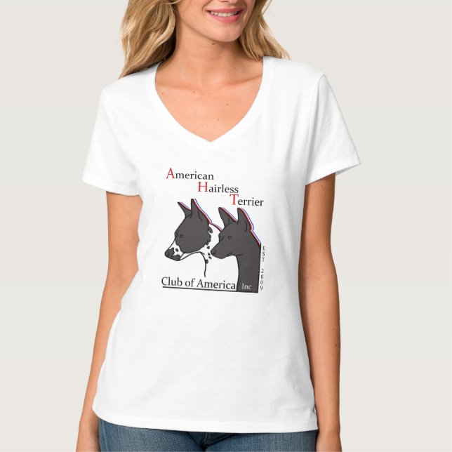 American Hairless Terrier Klubb of America Shirt T Shirt (Framsida)