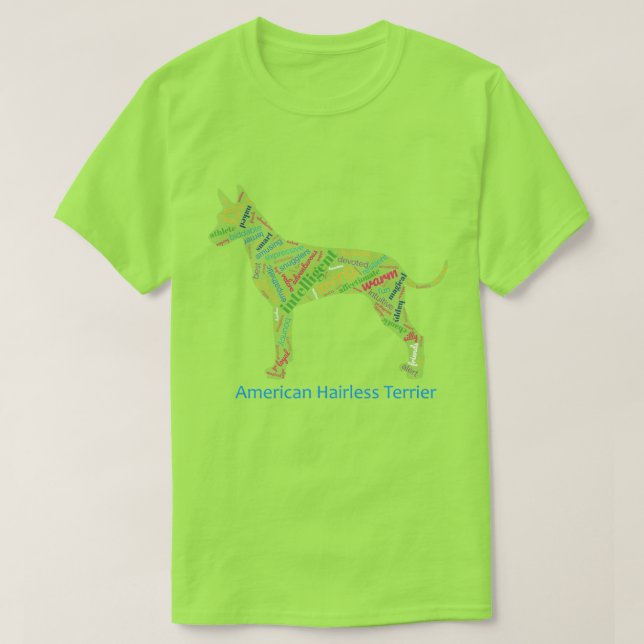 American Hairless Terrier Ord Cloud Manar Tshirt T Shirt (Design framsida)