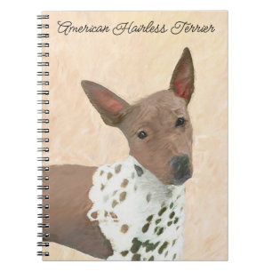 American Hairless Terrier Painting - Hund Art Anteckningsbok