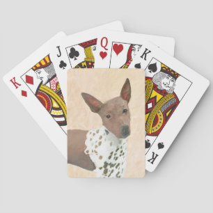 American Hairless Terrier Painting - Hund Art Casinokort