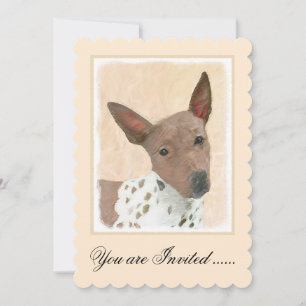American Hairless Terrier Painting - Hund Art Inbjudningar