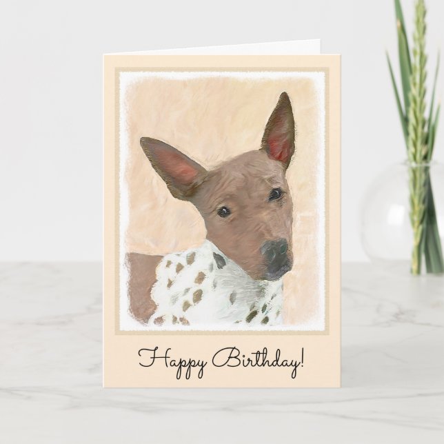 American Hairless Terrier Painting - Hund Art Kort (Framsida)