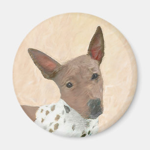 American Hairless Terrier Painting - Hund Art Magnet