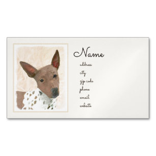 American Hairless Terrier Painting - Hund Art Magnetiska Visitkort