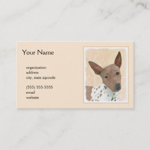 American Hairless Terrier Painting - Hund Art Visitkort
