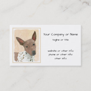 American Hairless Terrier Painting - Hund Art Visitkort
