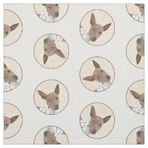 American Hairless Terrier Tan Painting Hund Art Tyg