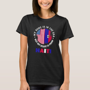 American Haitian Heritage Patriot Heart Haiti Flag T Shirt
