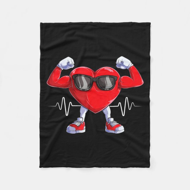 American Heart Disease Awareness Heart Month Heart Fleecefilt (Framsidan)