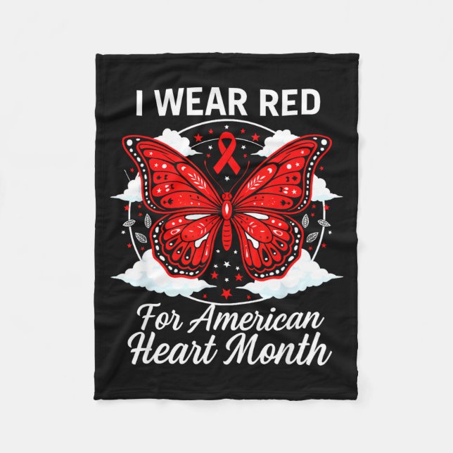 American Heart Disease Awareness Month Ribbon Red  Fleecefilt (Framsidan)
