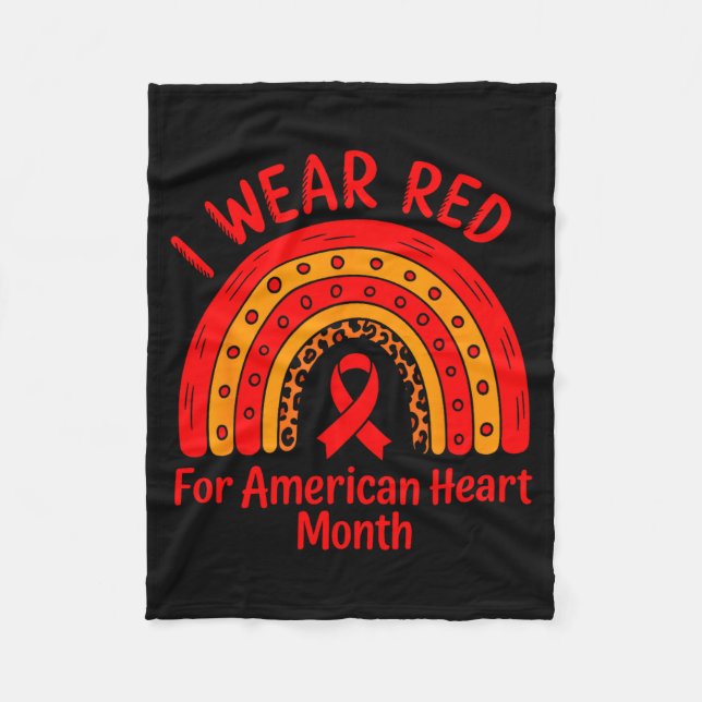 American Heart Disease Awareness Month Ribbon Red  Fleecefilt (Framsidan)