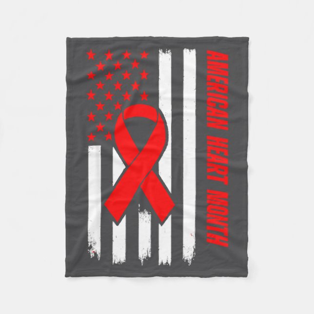 American Heart Disease Awareness Month Ribbon Red  Fleecefilt (Framsidan)