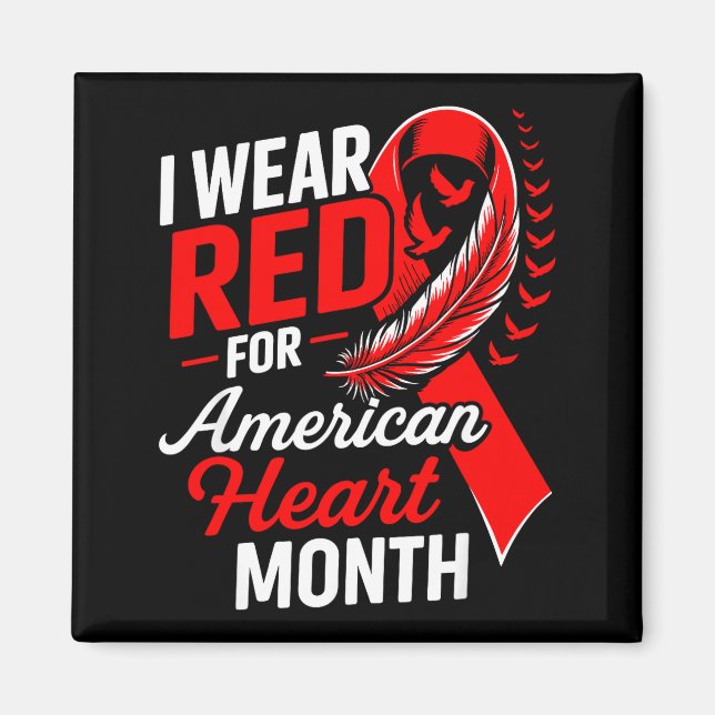 American Heart Disease Awareness Month Ribbon Red  Magnet (Framsidan)