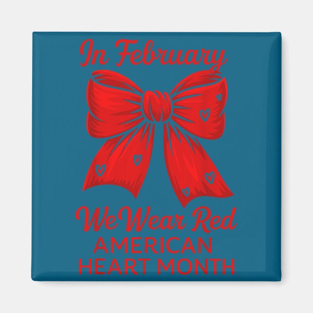 American Heart Disease Awareness Month Ribbon Red  Magnet (Framsidan)