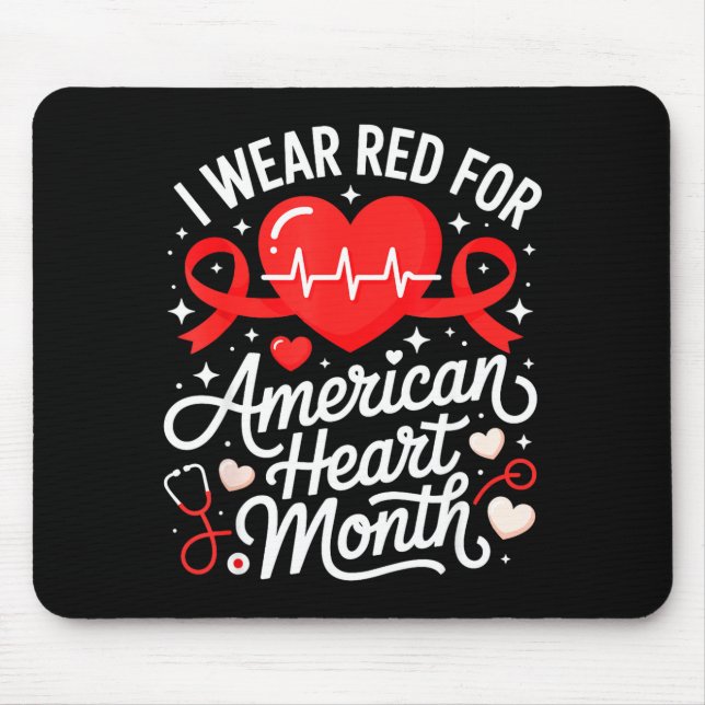 American Heart Disease Awareness Month Ribbon Red  Musmatta (Framsidan)