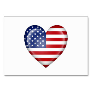 American Heart Flagga on White Bordsnummer