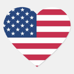 American Heart Sticker Hjärtformat Klistermärke