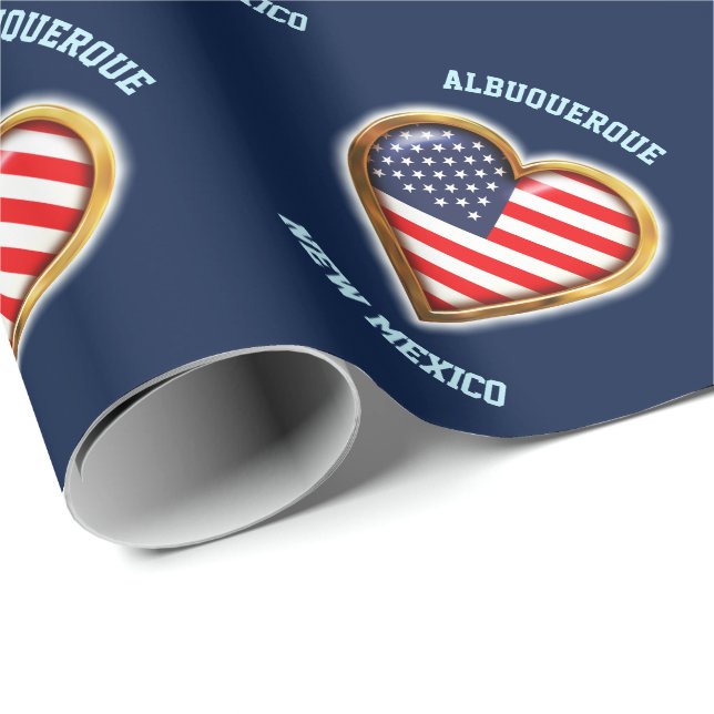 American Heart Wrapping Paper Presentpapper (Rullad Hörn)