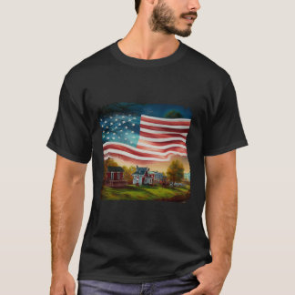 American Heartland - Patriotic Land Scene Art T Shirt