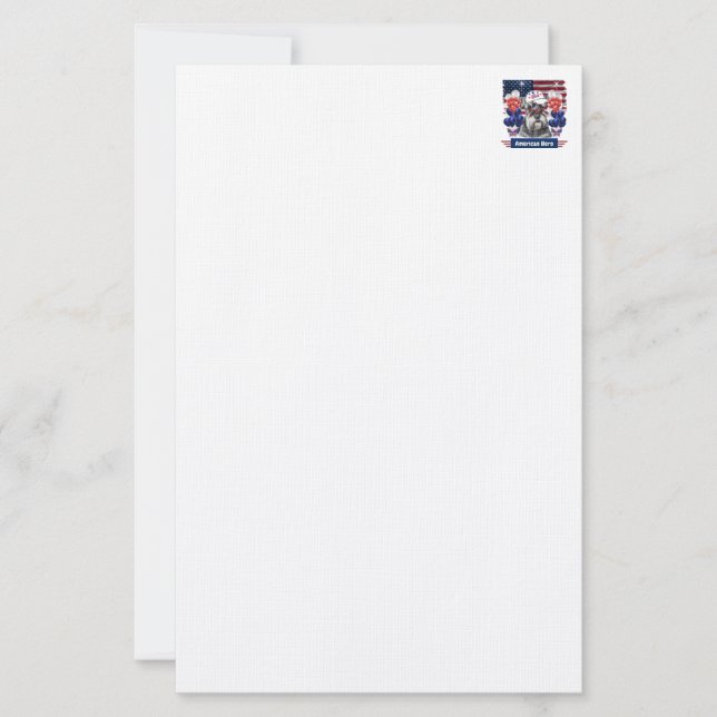 American Hero Schnauzer Stationery Brevpapper (Framsida)