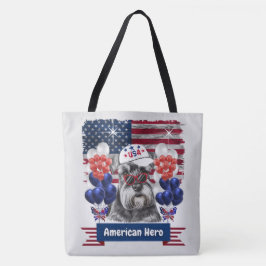 American Hero Schnauzer Tote Bag Tygkasse