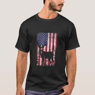 American Hjort Hunting Patriotic Hunter USA flagga T Shirt