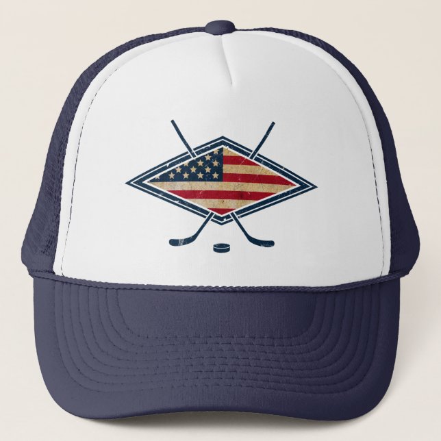 American Hockey Flagga Logotyp Keps (Framsida)