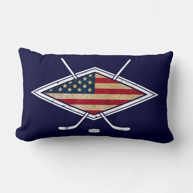American Hockey Flagga Logotyp Lumbarkudde (Framsida)