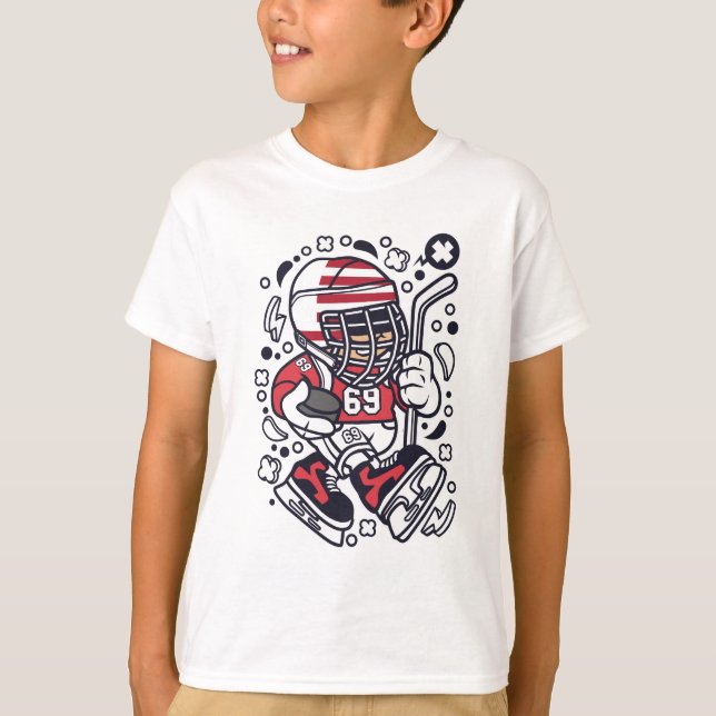 American hockey Kid T Shirt (Framsida)