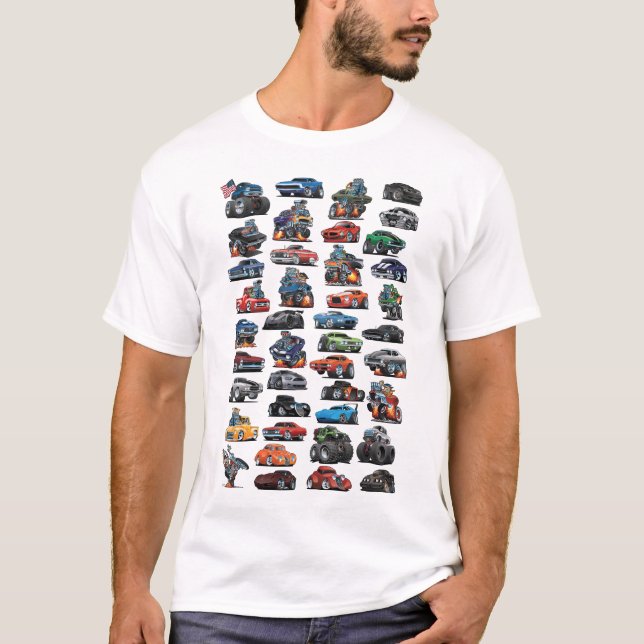 American Hot rod, Muscle Cars och Street Rods T Shirt (Framsida)
