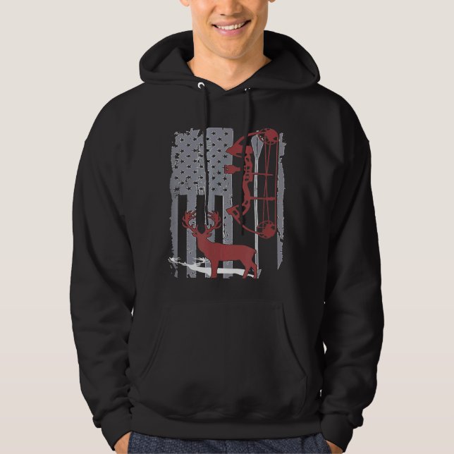 American Hunter Hjort Hunting Archery Archer Hoodie (Framsida)