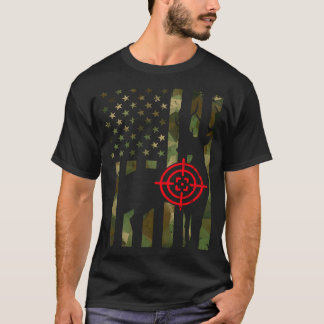 American Hunting Flagga Hjort Bullseye Shooter Hjo T Shirt