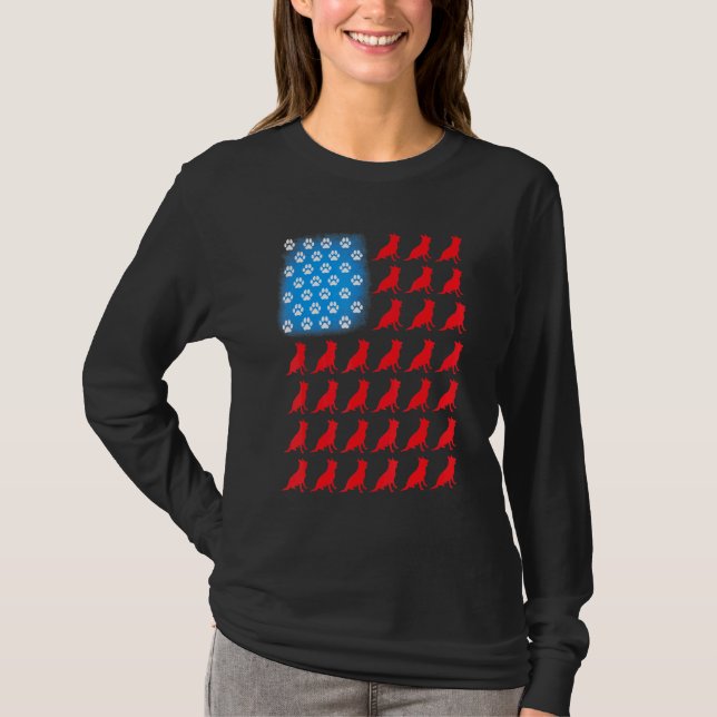 American Independence day Flagga German Shepherd T Shirt (Framsida)