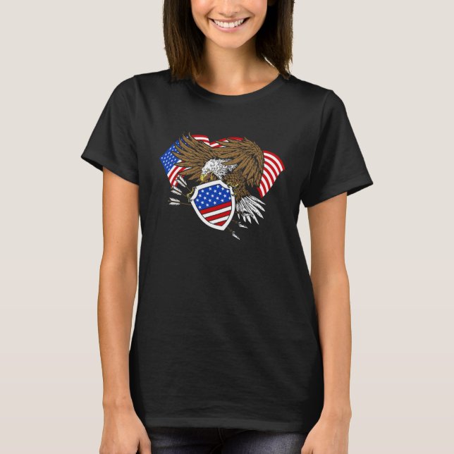 American Independence Eagle US Citizens T Shirt (Framsida)