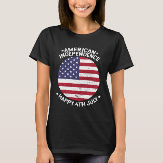 American Independence Happy 4th July Vintage Men W T Shirt